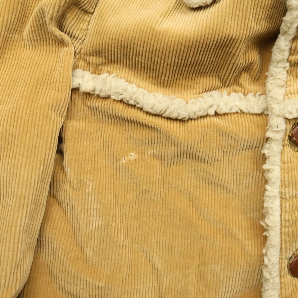 Chaqueta de colección Golden Threads para hombre pequeña tostada pana forrada sherpa occidental años 60 Foto 4 de 4