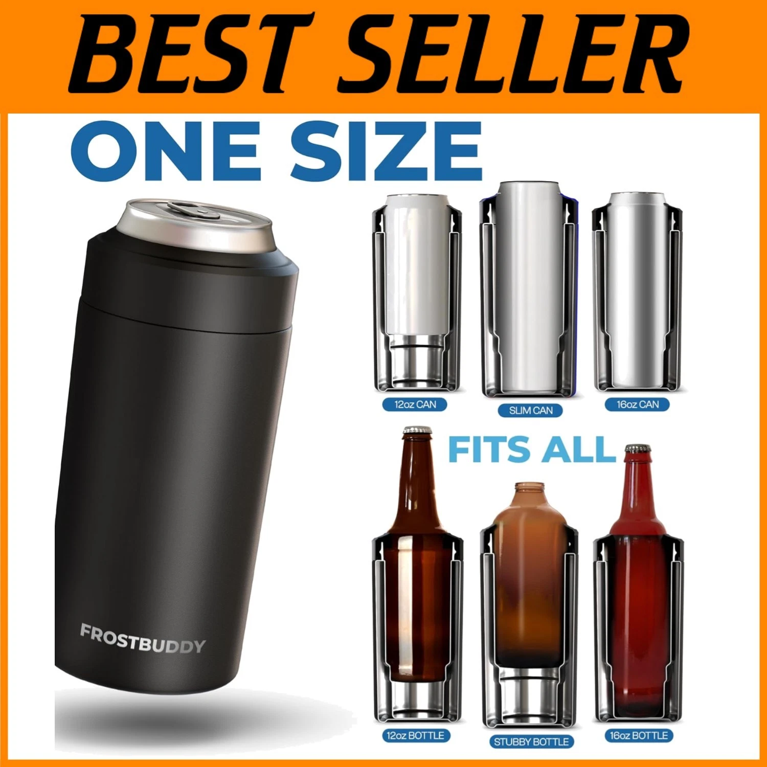 Insulated Drink Cooler for Slim Cans - Stainless Steel