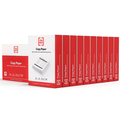 TRU RED 8.5'' x 11'' Copy Paper, 20 lbs., 92 Brightness, 5000 Sheets
