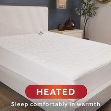 Sunbeam Heated Mattress Pad Full, Quilted, Water-Resistant, 10 Heat Settings
