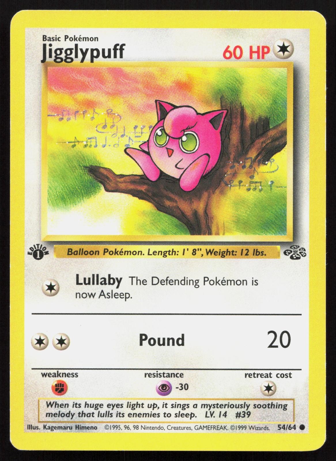 Jigglypuff 54/64 1ST EDITION Jungle Pokemon