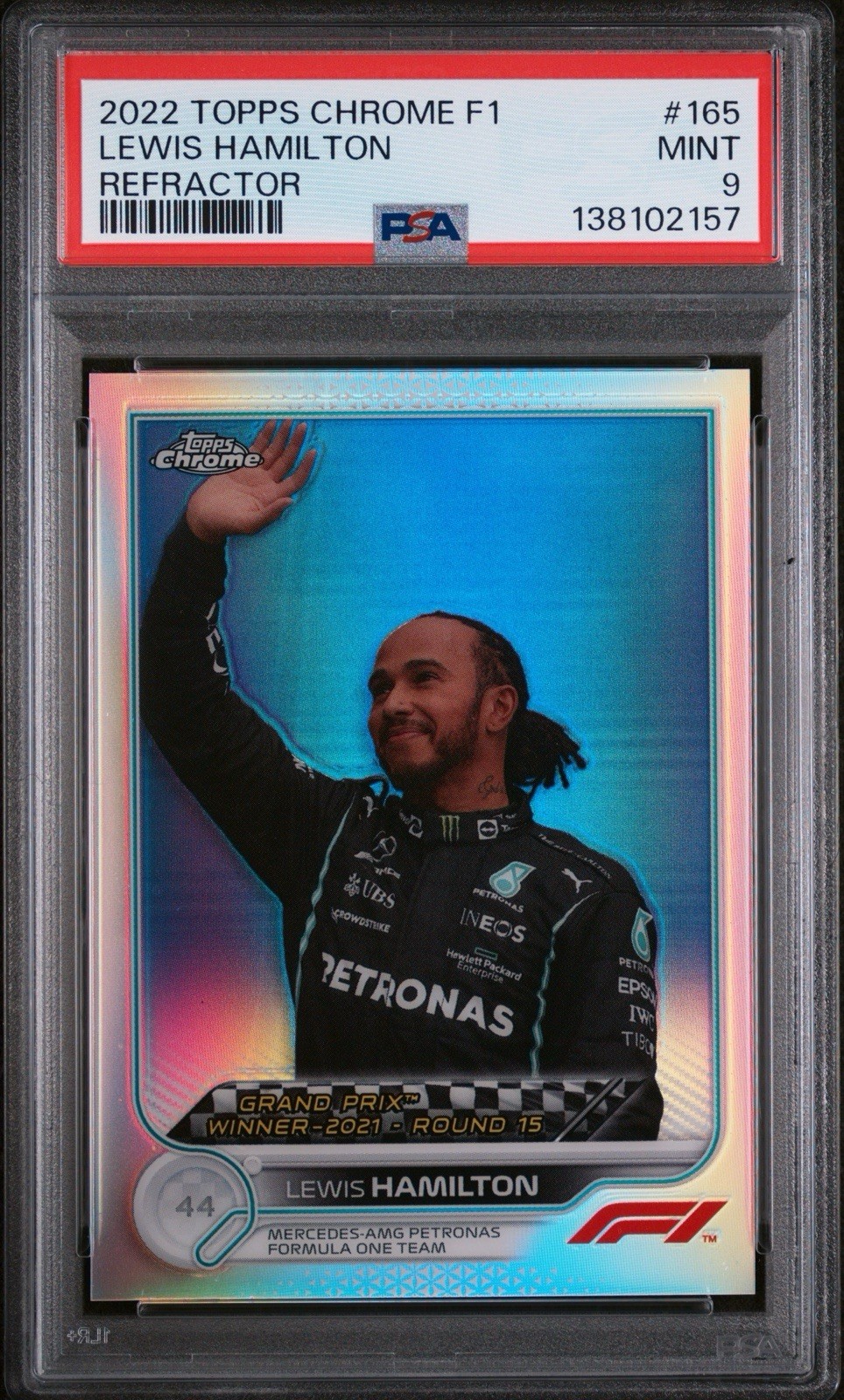 2022 Topps Chrome F1 Lewis Hamilton #165 Refractor PSA 9!!