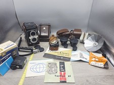 Yashica-Mat Copal MXV Camera 80mm 3.5 Yashinon Telephoto Wide Angle Lens Extras