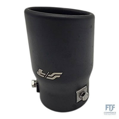 Simoni Racing Auspuffblende Oval/Schräg Schwarz - 76x80xL128mm - Farbfehler
