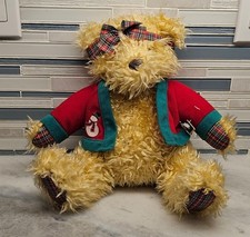 Hallmark MERRILY BEAR Christmas plush stuffed animal teddy w/ jacket  hair bow