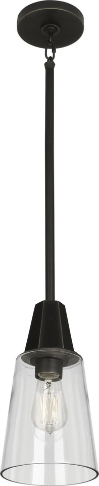 Robert Abbey Wheatley Clear Pendant Wheatley 6"W Mini Pendant - Brass - Image 2 of 4