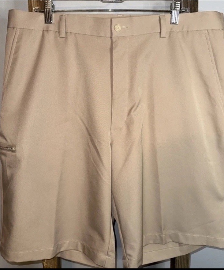 Grand Slam Performance Golf Shorts Men’s Size 38 Beige Tan Casual Comfort
