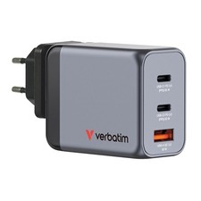 Image of Verbatim 32201 Gnc-65 Gan Charger 65W With 2 X Usb-C Pd 65W / 1 X Usb-A Qc 3.0 E