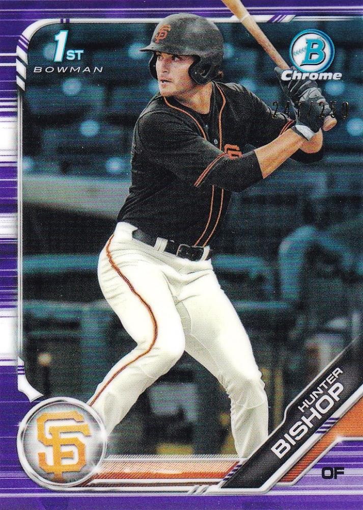 2019 Bowman Chrome Draft San Francisco Giants Hunter Bishop Base Purple 247/250