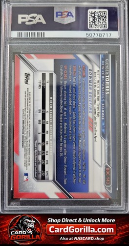 2016 Bowman Draft #BDC143 Gleyber Torres Chrome PSA 10 - Afbeelding 2 van 2