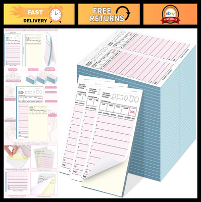 60 Pack Guest Check Books - 2 Part Carbonless Order Pads for Servers, 3.5x6.75''