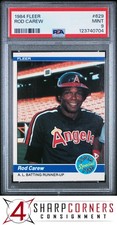 1984 FLEER #629 ROD CAREW ANGELS HOF PSA 9