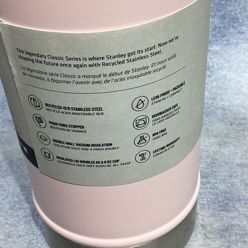 Termo Botella Clásico Stanley 1 QT Rosa Rosa Caliza Frío Caliente Nuevo - Imagen 5 de 9