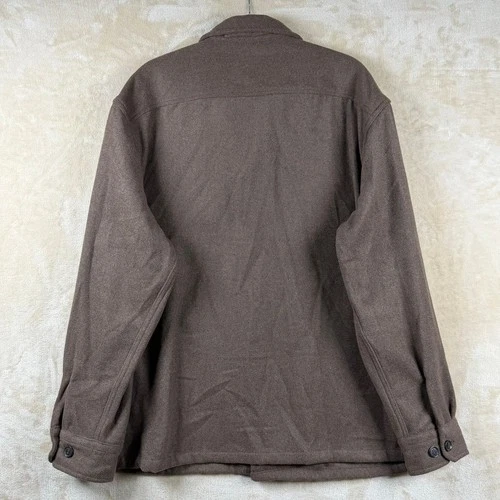 Banana Republic Mens L Relaxed Wool Blend Shirt Jacket Dark Oak Brown Shacket image 2