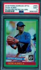 Ozzie Albies 2018 Donruss Optic Rated Rookie Retro 84 Green (5/5) #Rr5 PSA 9