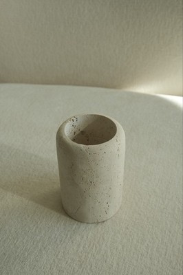 Handcrafted Travertine Bathroom Tumbler Brand New