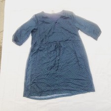 Old Navy Chiffon Shift Dress Women's sz L Blue Green Dash Print D59