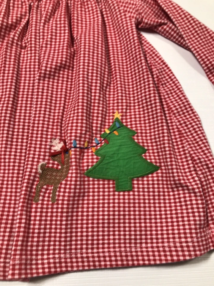 Vestido The Bailey Niños Rojo Navidad Cuadros Cuello Redondo Talla 18 Meses Foto 2 de 4