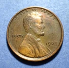 1909-VDB Lincoln cent  VF/XF details