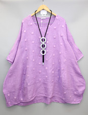 Moonshine  Leinen Tunika Kleid Ballonkleid  Gr. 50 52 54 Lagenlook Gr 5 Lila