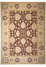 9.0 x 12.0 Handmade Tibbet Wool Rug Transitional #F-4072