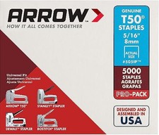 Arrow A505IP T50 Staples 8mm (5/16in) Bulk Pack 5000 Heavy Duty - ARRT50516IP