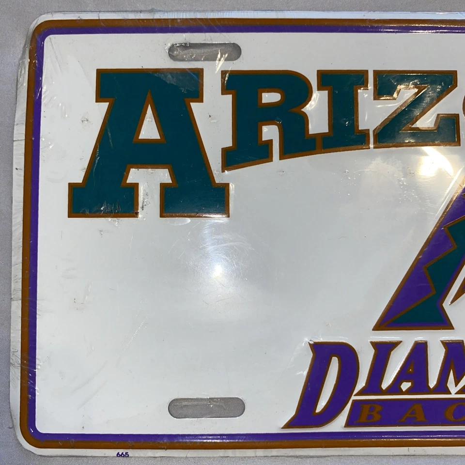 New NOS Vintage 90's MLB Metal Arizona Diamondbacks Embossed License Plate 12x6 - Image 2 of 4