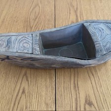 Ikebono Yaki Sugi Boat Vase Wooden Flower Arranger Large 55cm Used