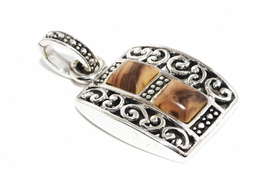 $395 .925 Sterling Silver 3.00CT Natural Tiger's Eye 2-Stone Statement Pendant - 第 5/6 張圖片