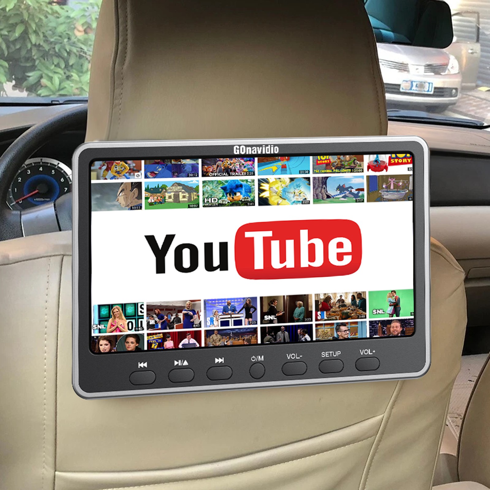 12" IPS Screen Car Headrest TV Monitor DVD Player for Kids 1
