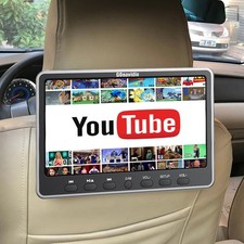 GOnavidio 12" Car Headrest DVD Player for Kids 1366x768 HDMI AV in  Out USB SD