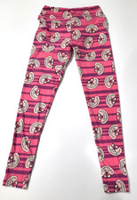 RARE LuLaRoe Disney Alice Wonderland Cheshire Cat OS Pink Striped Leggings