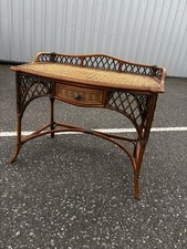 VINTAGE BAMBOO RATTAN WICKER DRESSING TABLE