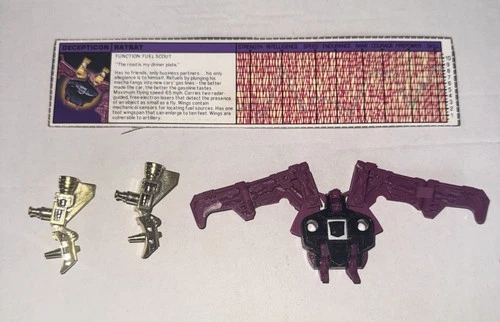 RATBAT 100% Complete Vintage 1986 G1 Transformers Figure GOLD