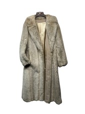Vintage 1970s Womens Faux Fur Coat Style VI Ltd Beige Size S/M