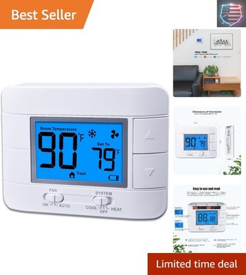 Non Programmable Thermostat for Home - Single Stage 1H/1C, with Room Temperat...