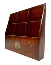 Antique Advertising - Wooden Leaflet Holder For Norwich Union General Insurance