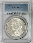 1885-O Morgan Silver Dollar, PCGS MS-64, Blast White!