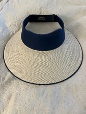 Eric Javits Visor hat. Champ II. Patented Squishee Straw - White Mix/Navy
