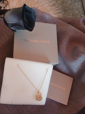 Michael Kors Damenkette aus Sterlingsilber, Perlmutt Zirkonia Länge verstellbar