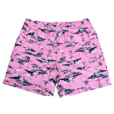 Old Navy Men s Pink Flamingo Print 7 Tropical Swim Trunks Size Extra Large NWT