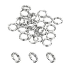 Round Split Ring, 20 Pcs 5 mm Small Split Ring with Double Loops Silver