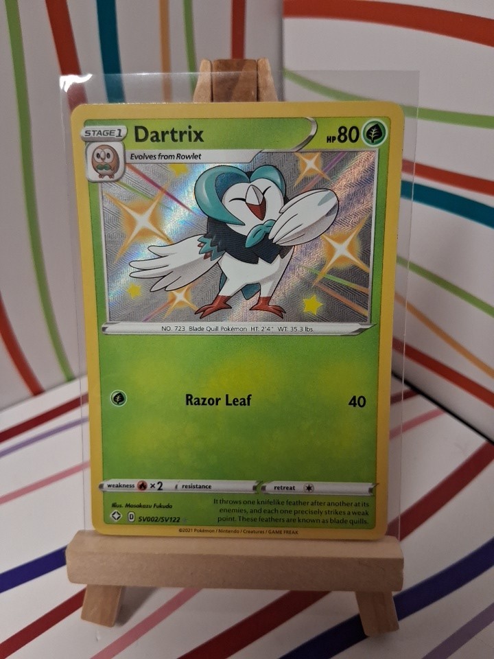 POKÉMON TCG DARTRIX SV002/SV122 SWSH SHINING FATES RARE SHINEY!!