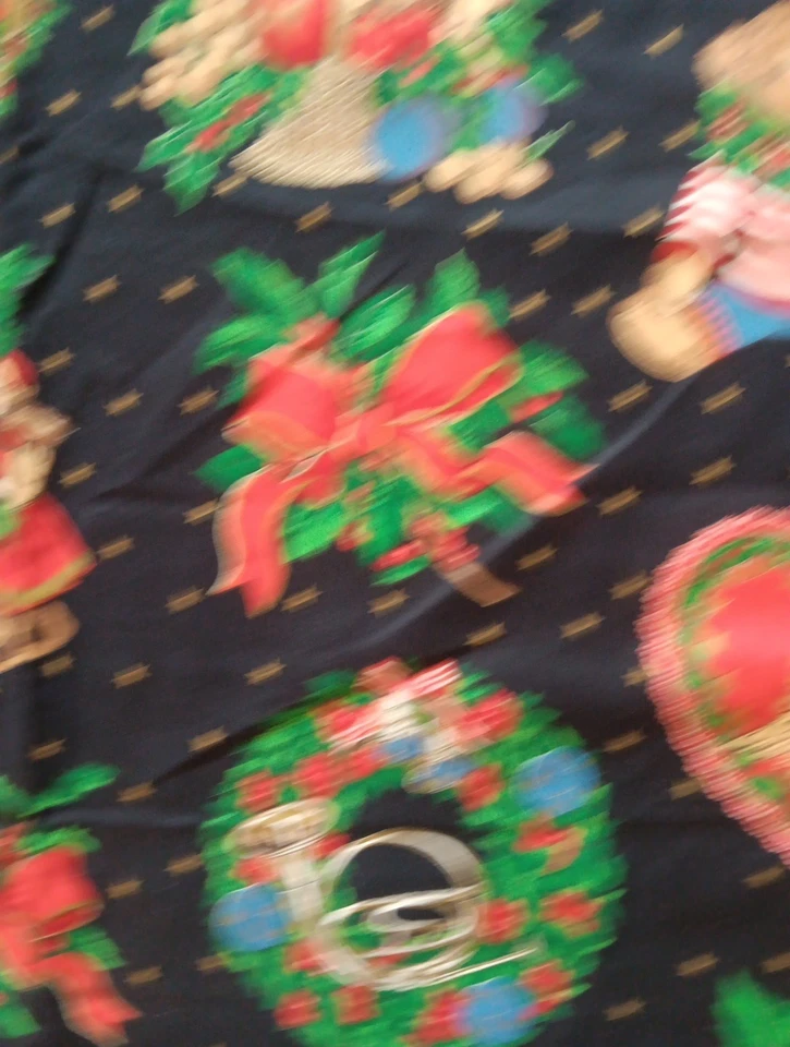 Joan Kessler Vintage Victorian Christmas Print Cotton Fabric 43.5" x 69" Angel - Image 3 of 4