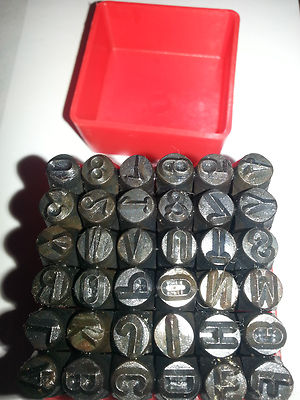 36pc Number and Letter Punch Set 1/4'' Hardened Steel Metal Die Jewelers w/Case