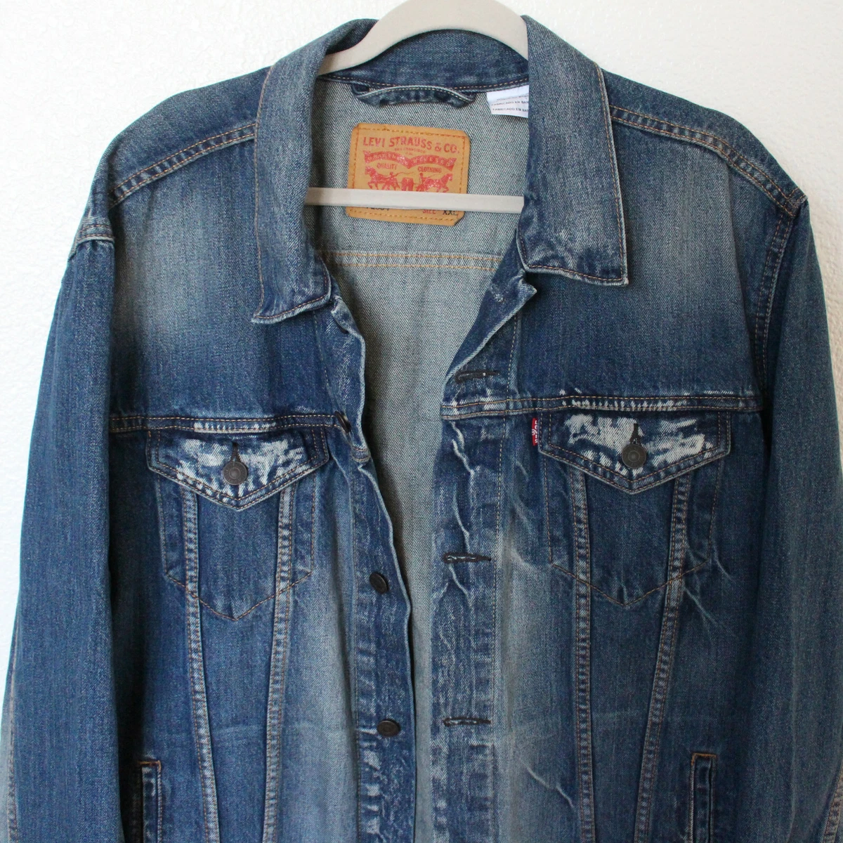 Levis 72334 Denim Trucker Jacket Button Down Front - Men's Size XXL
