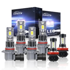 6x Led Headlight Kit Bulbs Hilo Fog Beam Cool White For Honda Civic 2004-2015