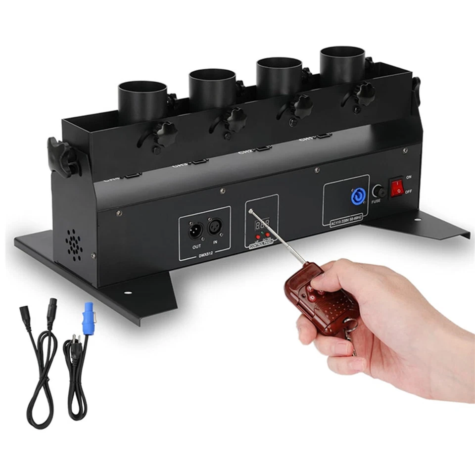 4Shots Confetti Cannon Launcher DMX Remote Stage Effect For Disco Club Reveal 8M - Image 4 of 4