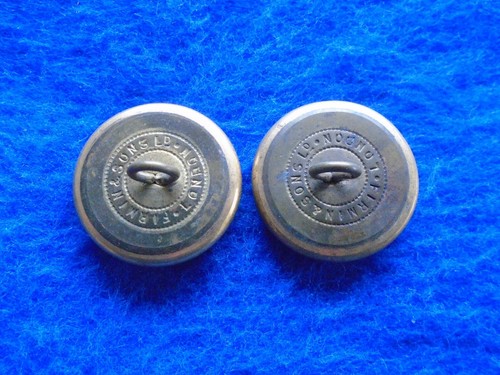 PAIR 1902-52 ROYAL NAVY OFFICERS 29MM GILT GREATCOAT BUTTONS, FIRMIN & SONS LD - Picture 2 of 3