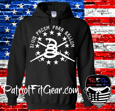 Hoodie,Si Vis Pacem Para Bellum,Snake,Gun Rights,Molon Labe,Custom Sweatshirt